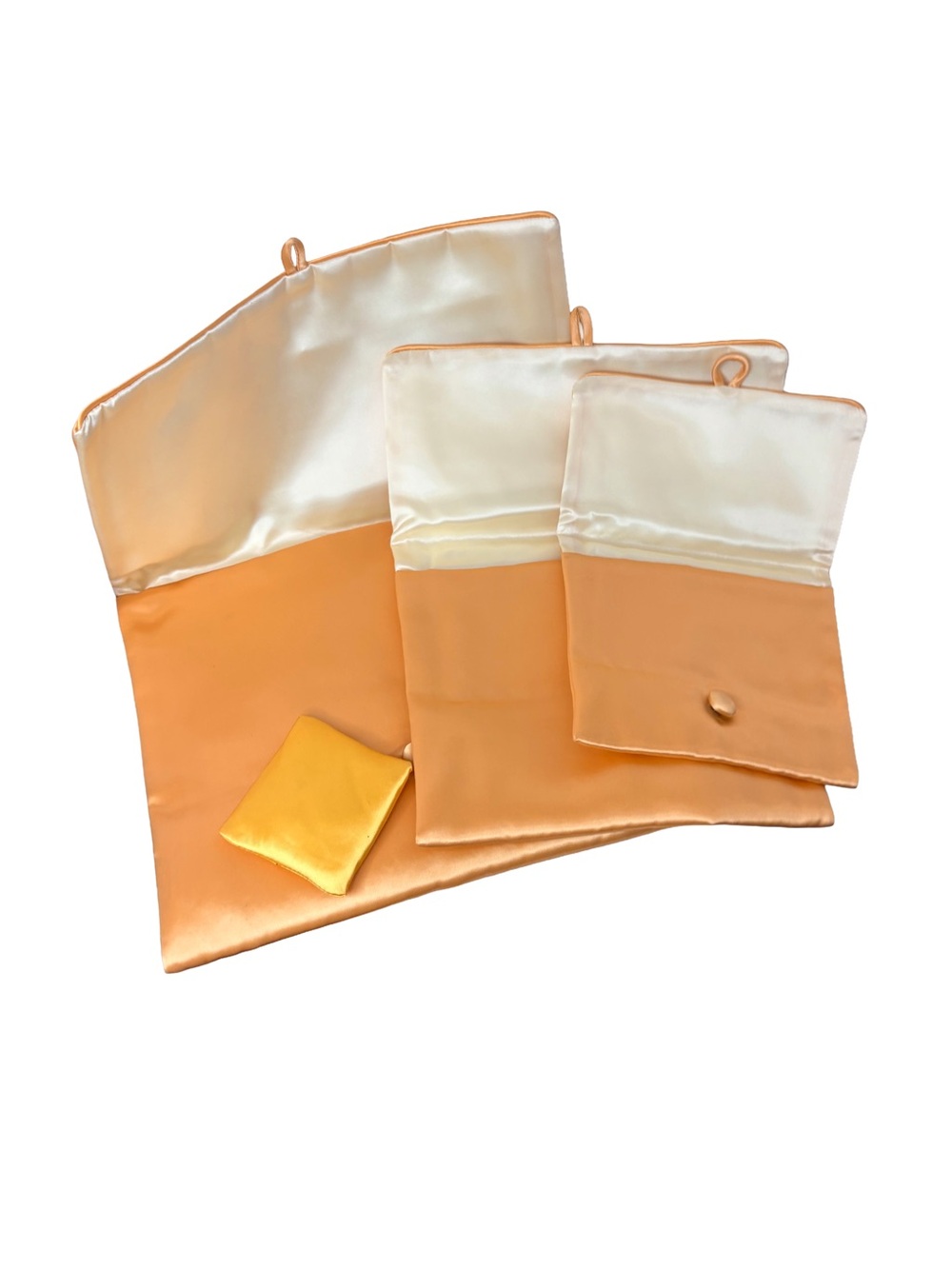 Set 4 Gold Satin Envelope Travel Home Underwear Bra Jewelry Cosmetics Bags